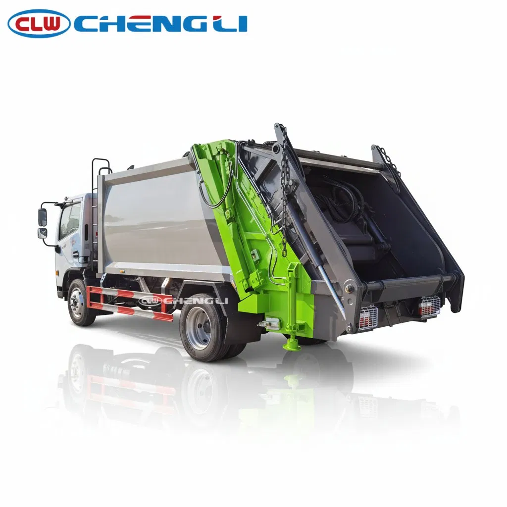 Cost-Effective Model 4X2 Dongfeng D7 10cbm Arm-Lift Garbage Truck with Hydraulic Arm pictures & photos