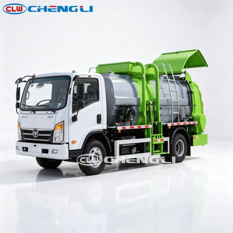 Pure Electric Kitchen Waste Truck 8m³ New Energy Waste Collection Truck Dongfeng Huashen 8 Ton Zero Emission Food Waste Disposal Truck pictures & photos