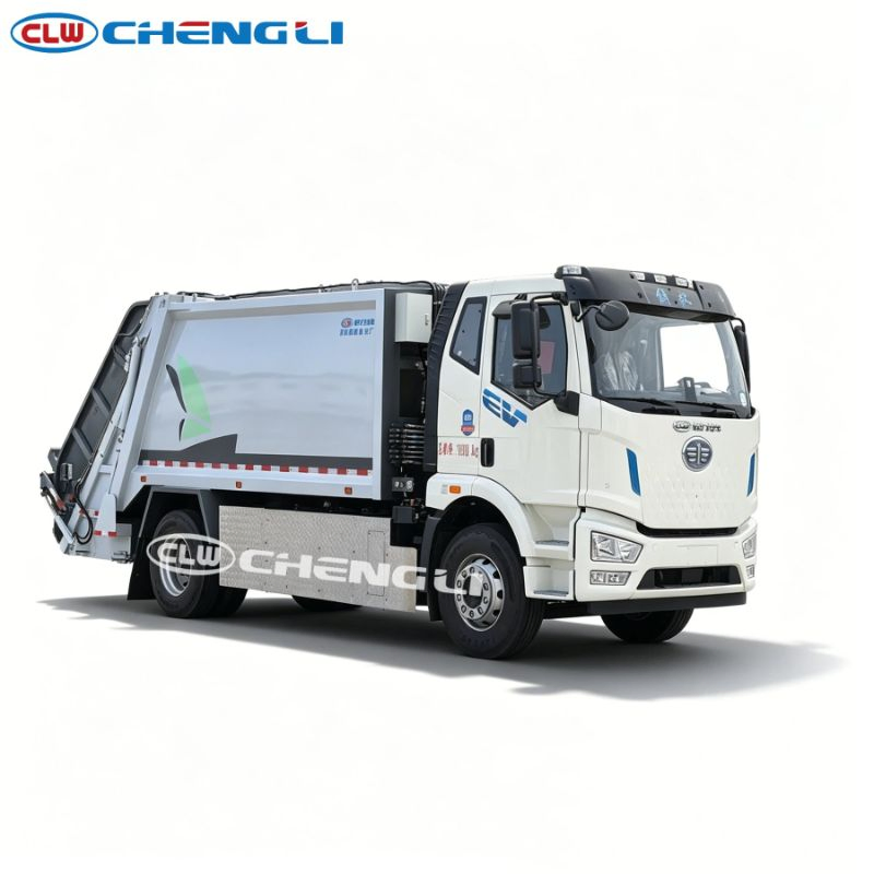 14 Cubic Meter FAW Jiefang Pure Electric Compactor Garbage Truck for Municipal Waste Collection