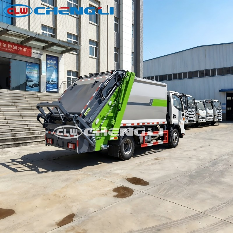 Camion della spazzatura JAC 8m³ Compattatore di rifiuti a caricamento posteriore con sollevatore per contenitori in vendita pictures & photos