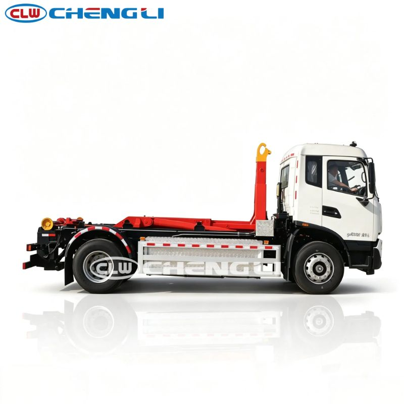 Hook Arm Garbage Truck Pure Electric Garbage Truck Sanitation Waste Transfer Truck High Strength Steel Hook Arm Electric Hooklift Truck for Multiple Waste Bins