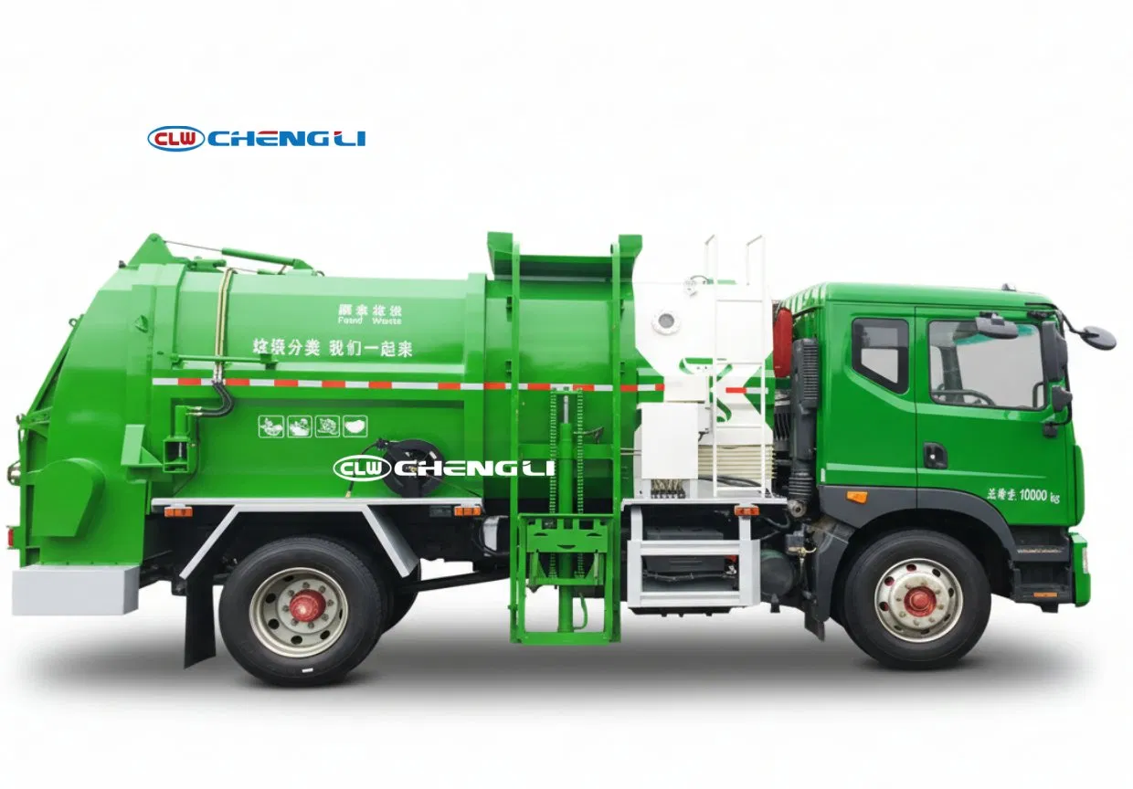 10 Cubic Meters, Cummins 195HP, High-Efficiency Compaction, Large Food Waste Transfer Truck Dongfeng D9 Chassis pictures & photos